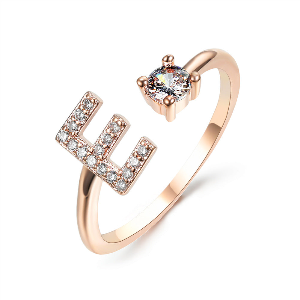 New Design Adjustable 26 Initial Letter Ring Fashion Jewelry For Women Simple Elegant Jewelry New Design Adjustable 26 Initial Letter Ring Fashion Jewelry For Women Simple Elegant Jewelry